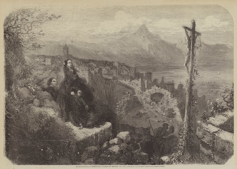 Fuentarabia, een favoriete plek van keizerin Eugenie door Gustave after Dore