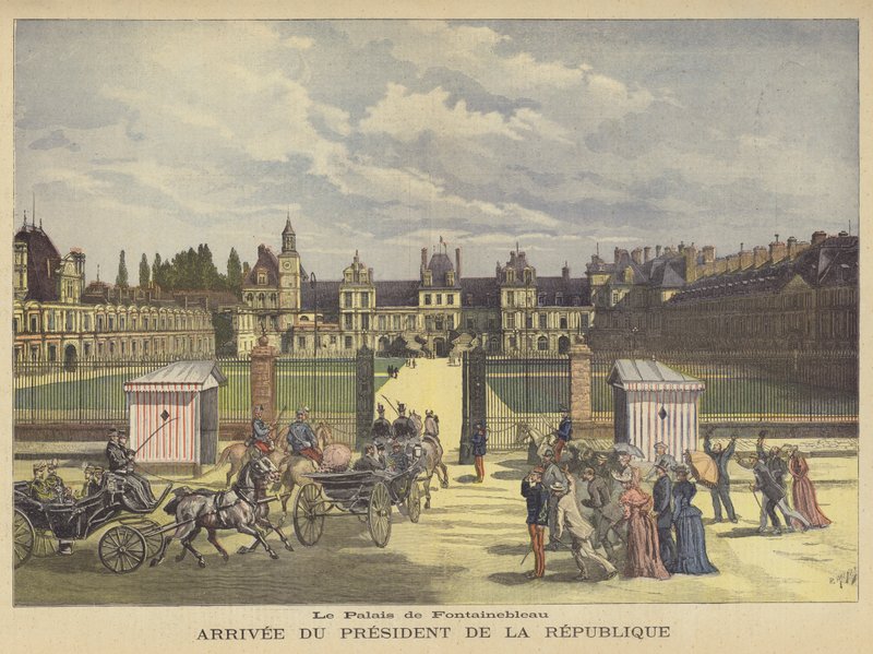 Aankomst van de president van Frankrijk bij het Palais de Fontainebleau door after Henri Meyer