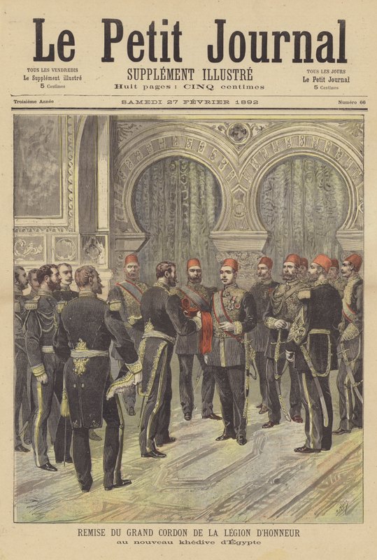 Overhandiging van het lint van het Legioen van Eer aan de nieuwe Khedive van Egypte door after Henri Meyer