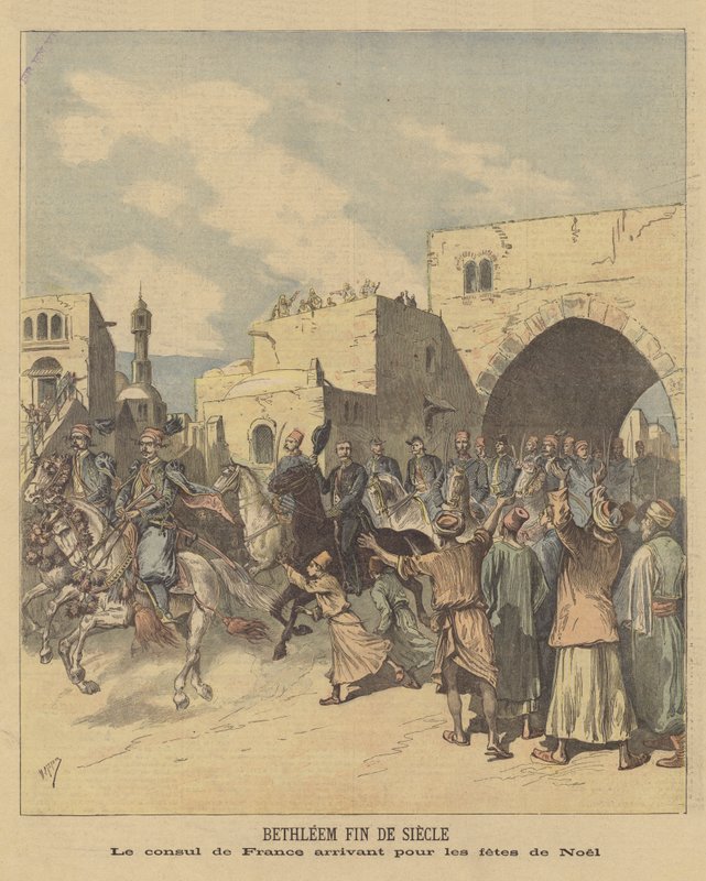 De Franse consul arriveert in Bethlehem voor de kerstvieringen door after Henri Meyer