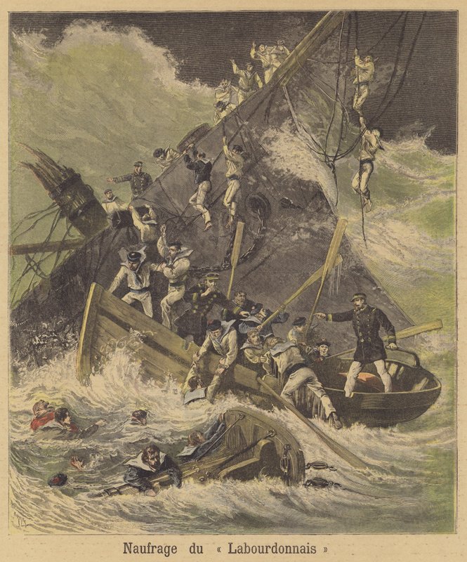 Het wrak van de Labourdonnais door after Henri Meyer