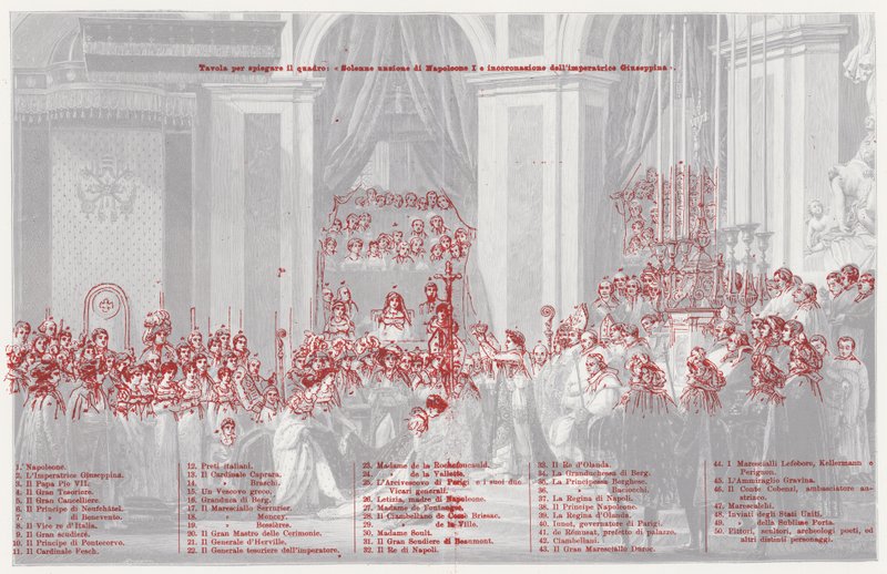 De kroning van Napoleon als keizer van Frankrijk in de Notre Dame de Paris, 1804 door after Jacques Louis David