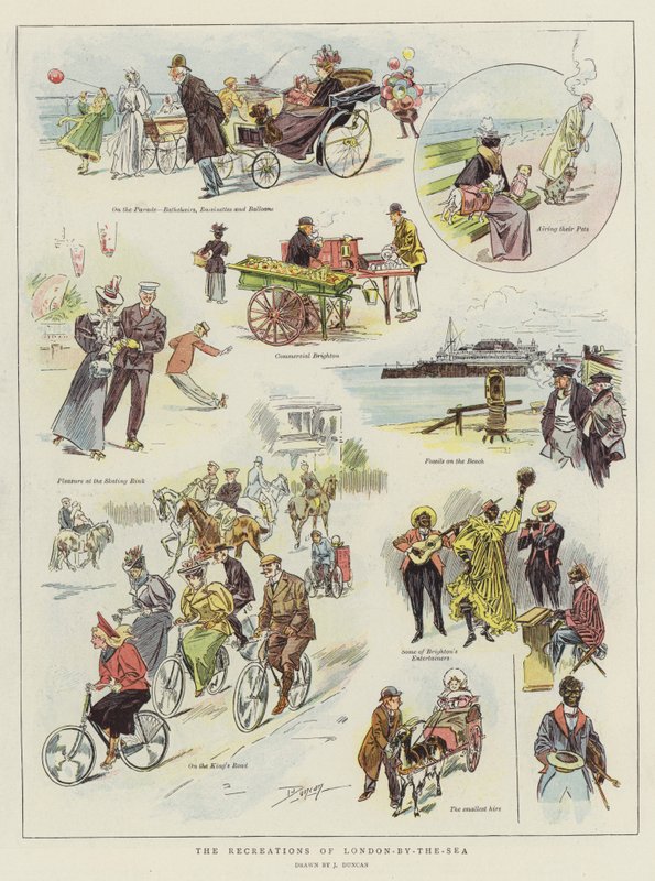 De recreaties van Londen-aan-Zee door after John Duncan