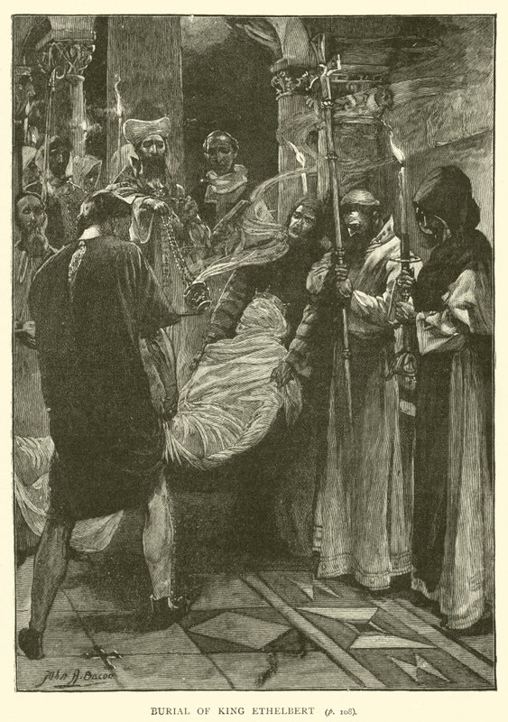 Begrafenis van koning Ethelbert door after John Henry Frederick Bacon