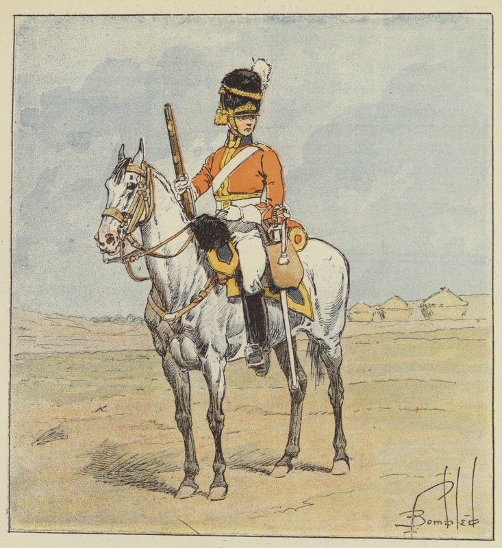 Engels leger, Schotse dragonder, Scotch-Greys door after Louis Charles Bombled