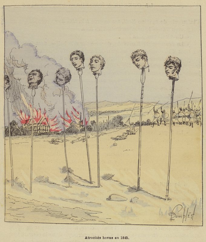 Hova-wreedheden in 1845 door after Louis Charles Bombled