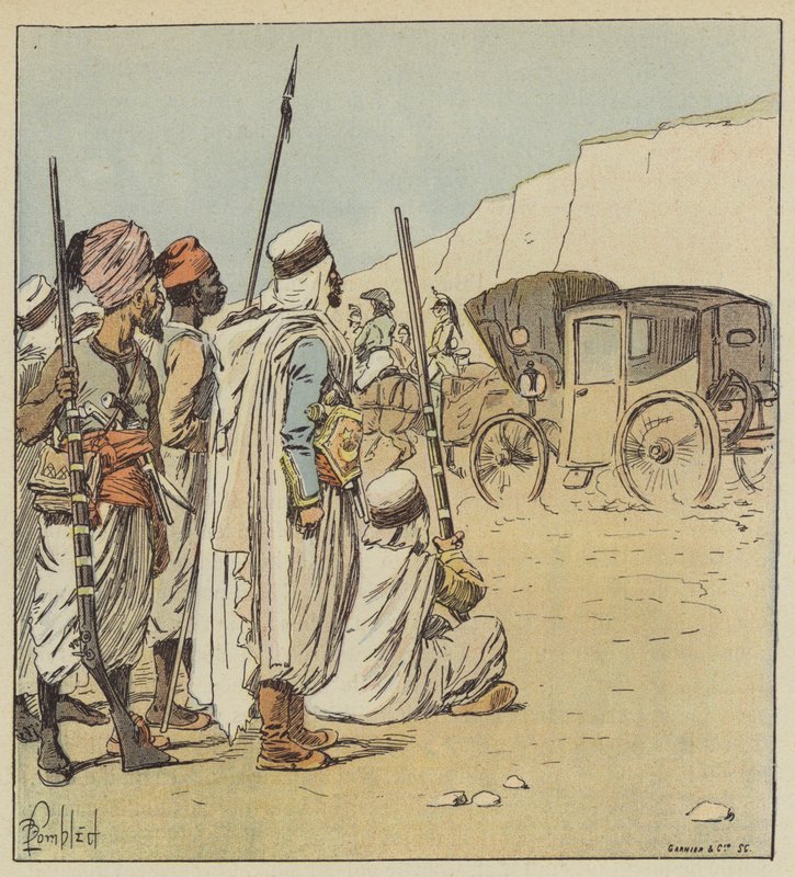 Deze wagen verbaasde de Arabieren zeer door after Louis Charles Bombled