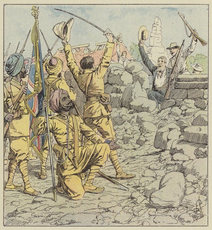 Bevrijding van de legaties, binnenkomst van de Sikhs door after Louis Charles Bombled