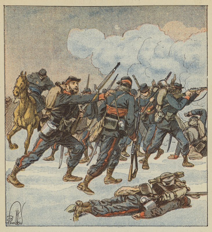 Sergeant Ramus van de mobiele troepen van Isère in het gevecht van 7 december door after Louis Charles Bombled