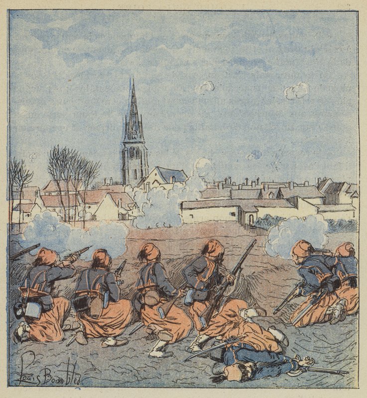 De zouaven bij de aanval op Beaune-la-Rolande door after Louis Charles Bombled