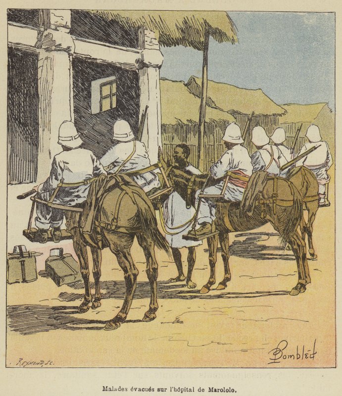 Zieken geëvacueerd naar het ziekenhuis van Marololo door after Louis Charles Bombled