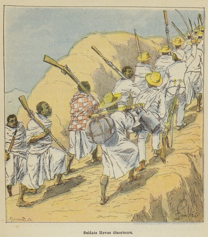 Deserteurs van de Hova-soldaten door after Louis Charles Bombled
