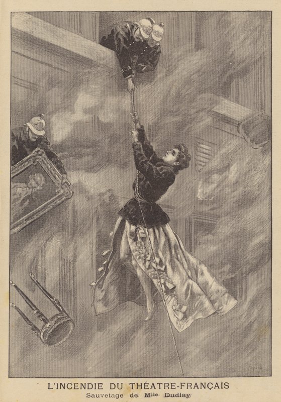 Brand in het Théâtre-Français, Parijs door after Oswaldo Tofani