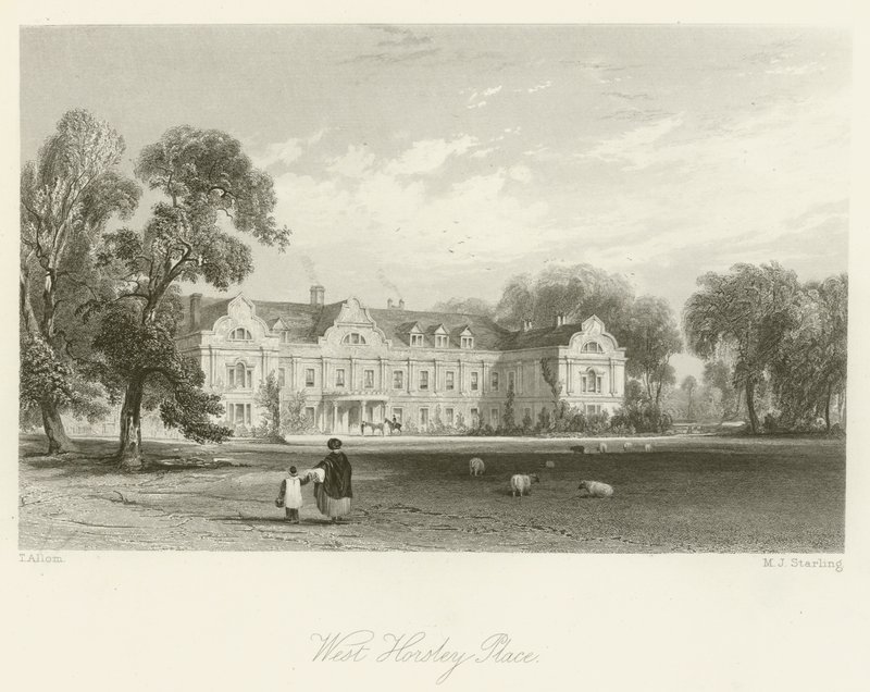 West Horsley Plaats door after Thomas Allom