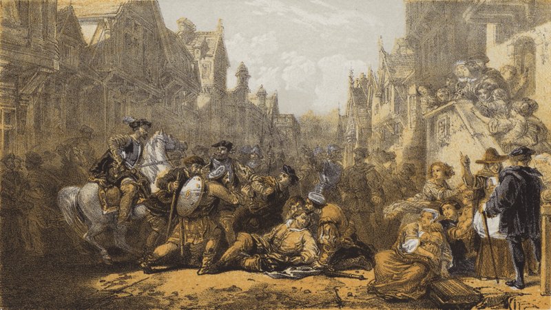 Oud Linlithgow, moord op regent Moray door after William Allan