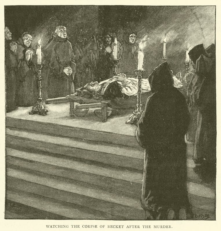 Het lijk van Becket bewaken na de moord door after William Henry Margetson