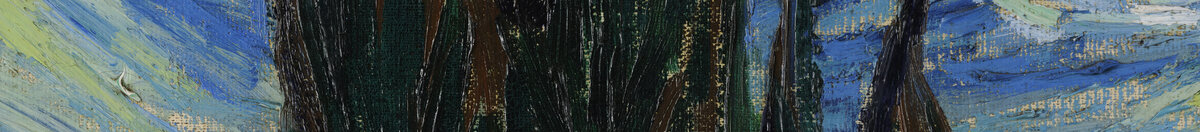 De sterrennacht (Vincent van Gogh), Detail: Dunkle Zypresse