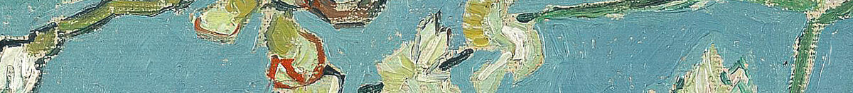 Amandelbloesem (Vincent van Gogh), Detail: Blütenzweige oben