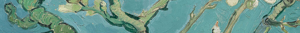 Amandelbloesem (Vincent van Gogh), Detail: Astgabelung Mitte