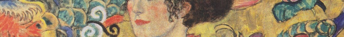Dame met waaier (Gustav Klimt), Detail: Gesicht der Dame