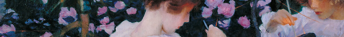 Anjer, lelie, lelie, roos (John Singer Sargent), Detail: Kopf des linken Mädchens