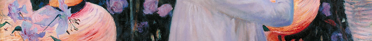 Anjer, lelie, lelie, roos (John Singer Sargent), Detail: Lampions und Lilien links