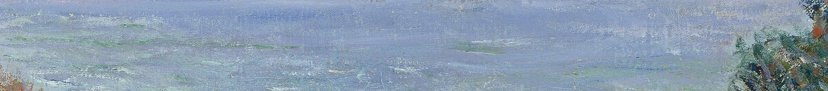 Weg bij La Cavée, Pourville (Claude Monet), Detail: Meerblick zwischen den Hängen