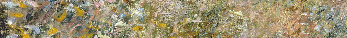 Weg bij La Cavée, Pourville (Claude Monet), Detail: Blühender Wiesenhang links