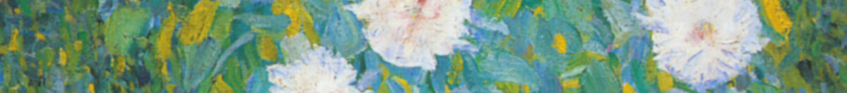 Boerentuin (Gustav Klimt), Detail: Weiße Margeriten vor Blaugrün