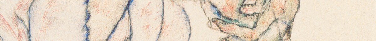 Zittende vrouw met opgetrokken knie (Egon Schiele), Detail: Verschränkte Hände
