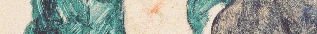 Zittende vrouw met opgetrokken knie (Egon Schiele), Detail: Grünes Kleid und Schulter