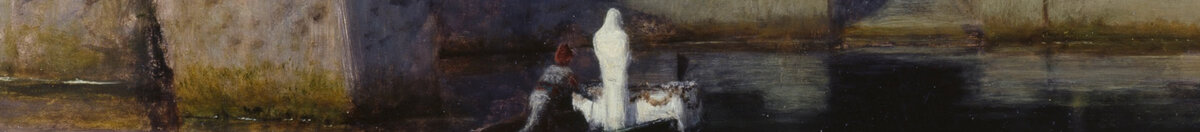 Het dodeneiland (Arnold Böcklin), Detail: Weiße Gestalt im Boot