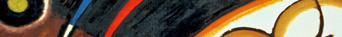 Snijdende lijnen, 1923 (Wassily Kandinsky), Detail: Dunkler Kopfform mit Farbbögen