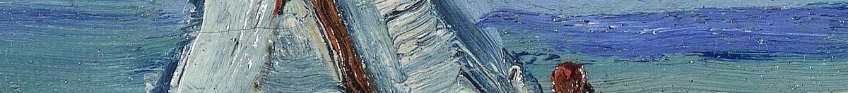 Zeegezicht nabij Les Saintes-Maries-de-la-Mer (Vincent van Gogh), Detail: Fischerboot mit Segeln