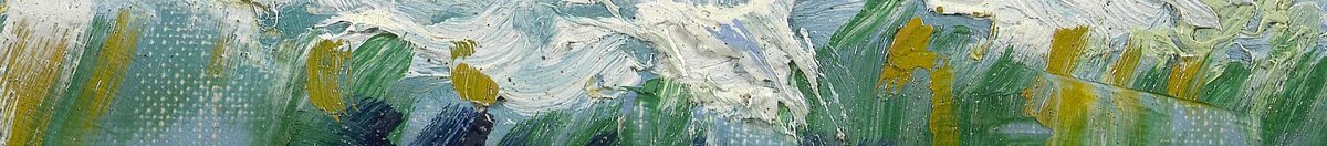 Zeegezicht nabij Les Saintes-Maries-de-la-Mer (Vincent van Gogh), Detail: Grün-gelbe Wellenkämme