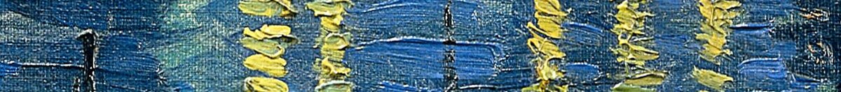 Sterrennacht boven de Rhône (Vincent van Gogh), Detail: Gaslichter spiegeln sich im Fluss