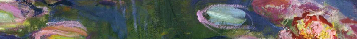 Waterlelies, 1916 (Claude Monet), Detail: Rote Seerosenblüten unten rechts