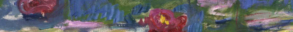 Waterlelies, 1916 (Claude Monet), Detail: Seerosen links mit Spiegelung