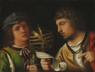 Giovanni Borgherini en zijn leermeester (olieverf op doek)
