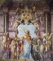Allegorie van Justitie, schilderij door Daniele Ricciarelli, beter bekend als Daniele da Volterra of il Braghettone (1509-1566)