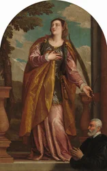 Heilige Lucy en een schenker, ca.1585-1595 (olieverf op doek)