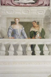 Leden van het Barbaro-huishouden, uit de Sala di Olimpo, c.1561 (detail)