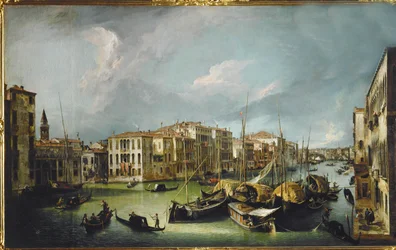 Het Canal Grande in Venetië met de Rialtobrug (schilderij op doek)