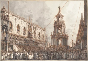 Het Giovedì Grasso Festival voor het Hertogelijk Paleis in Venetië