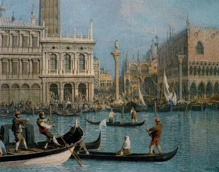 Venetië, Dogenpaleis en Libreria Marciana (olieverf op doek)