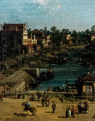 Gezicht op Mestre met het Canale delle barche, detail, ca. 1755-1760 (olieverf op doek)