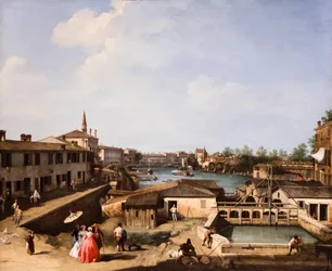 Gezicht op de molens van Dolo aan de Brenta, ca. 1732/35 (Olieverf op doek)