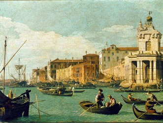 Punta della Dogana en Giudecca-kanaal, Venetië (olie op doek)