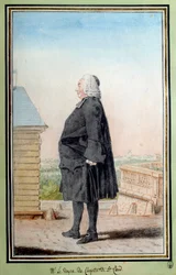 Portret van Monsieur le doyen du chapitre de Saint Cloud aquarel door Louis Carrogis dit Carmontelle (1717-1806) 18e eeuw. Chantilly, Conde Museum