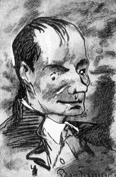 Portret van Baudelaire - tekening door Nadar